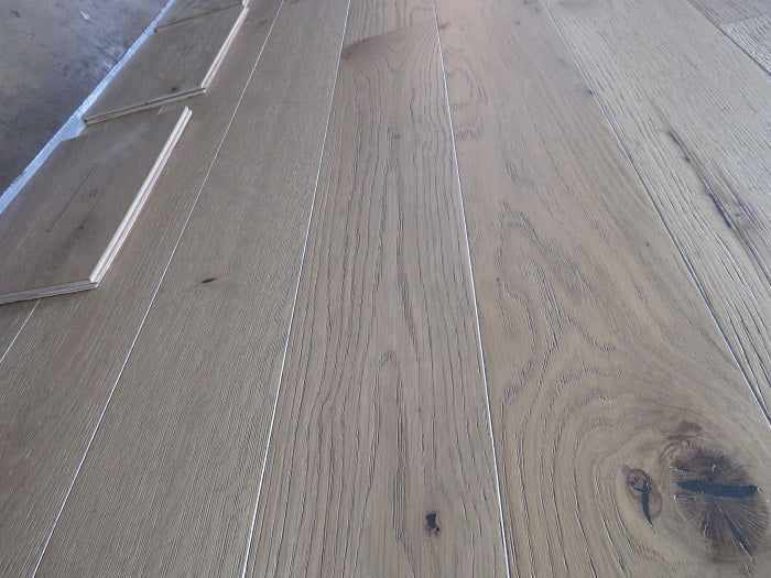 5" x 3/4" White Oak Solid Hardwood Flooring Trace Grey Stain SAMPLE